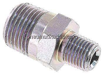 Doppelnippel NPT 1/2"-NPT 1/4", Stahl verzinkt