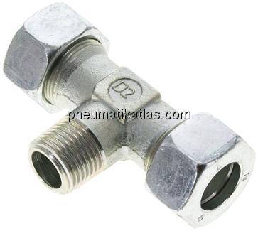 T-Schneidringverschraubung R 1/2"-18 L (M26x1,5), Stahl verzinkt