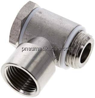 Winkel-Verschraubung G 1/2" AG/IG, 1.4404, Hohlschraube