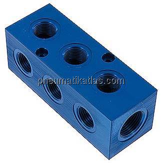Verteilerblock 1 x G 3/4"-9 x G 1/2", Aluminium