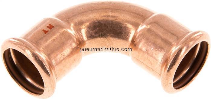 Pressfitting, 90° Bogen, 28mm innen, Kupfer / Kupferlegierung