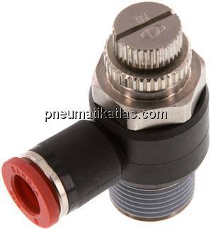 Winkel-Drosselrückschlagventil R 3/8"-8mm,zuluftregelnd