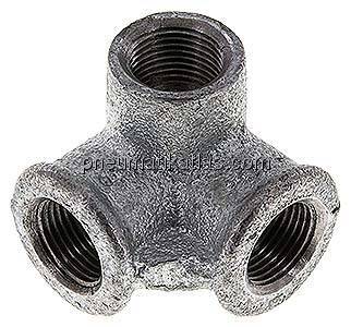 Winkelverteiler 3 x Rp 3/8" (IG), Temperguss verzinkt