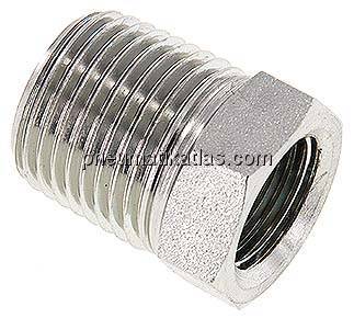 Reduziernippel NPT 1/2"(AG)-NPT 3/8"(IG), Stahl verzinkt