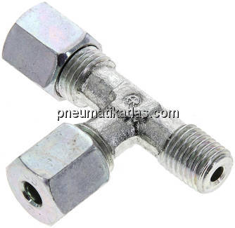 LE-Schneidringverschraubung M 12x1,5 (konisch)-6 S (M14x1,5), Stahl verzinkt