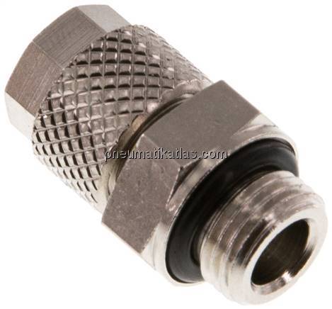Gerade Verschraubung G 1/8"-6x4mm, Messing vernickelt