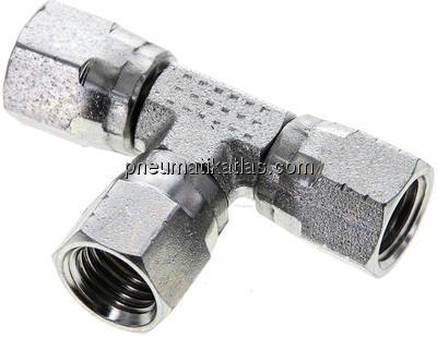 T-Verschraubung,UNF 7/16"-20 (JIC), Stahl verzinkt