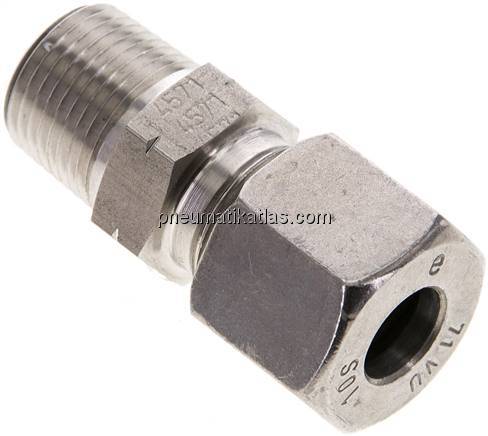 Gerade Schneidringverschr. NPT 3/8"-10 S (M18x1,5), 1.4571