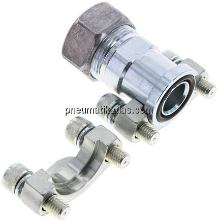 Gerade Flanschverschraubung 3/4"-SAE (3000 PSI), 28 L (M36x2)