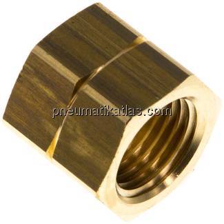 Überwurfmutter Messing, G 1/4" LH, 4 / 6 mm