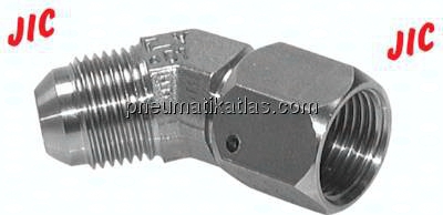 45°-Einschraubwinkel, UN 1-5/8"-12 (JIC), V4A