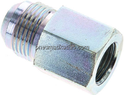 Reduziernippel UN 1-1/16"-12(JIC-AG)-G 1/2"(IG), Stahl verzinkt