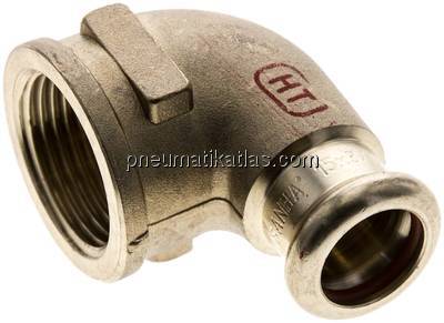 Pressfitting, Winkel, 15mm / Rp 3/4" IG, Kupfer / Kupferlegierung