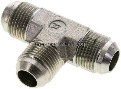 T-Stück,UN 1-1/16"-12 AG (JIC), Stahl verzinkt