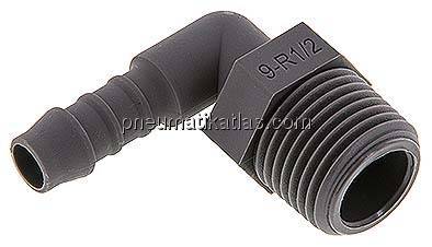 Winkel-Gewindetülle R 1/2"-9 (3/8")mm, PA 6