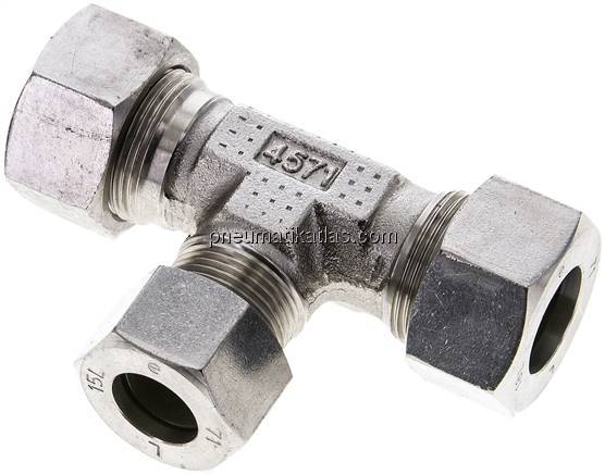 T-Schneidringverschraubung 18 L (M26x1,5)-15 L (M22x1,5)-18 L (M26x1,5), 1.4571