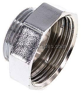 Reduziernippel G 1"(AG)-G 1-1/4"(IG), Messing vernickelt