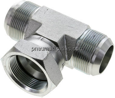 T-Verschraubung,UN 1-7/8"-12 (JIC), Stahl verzinkt