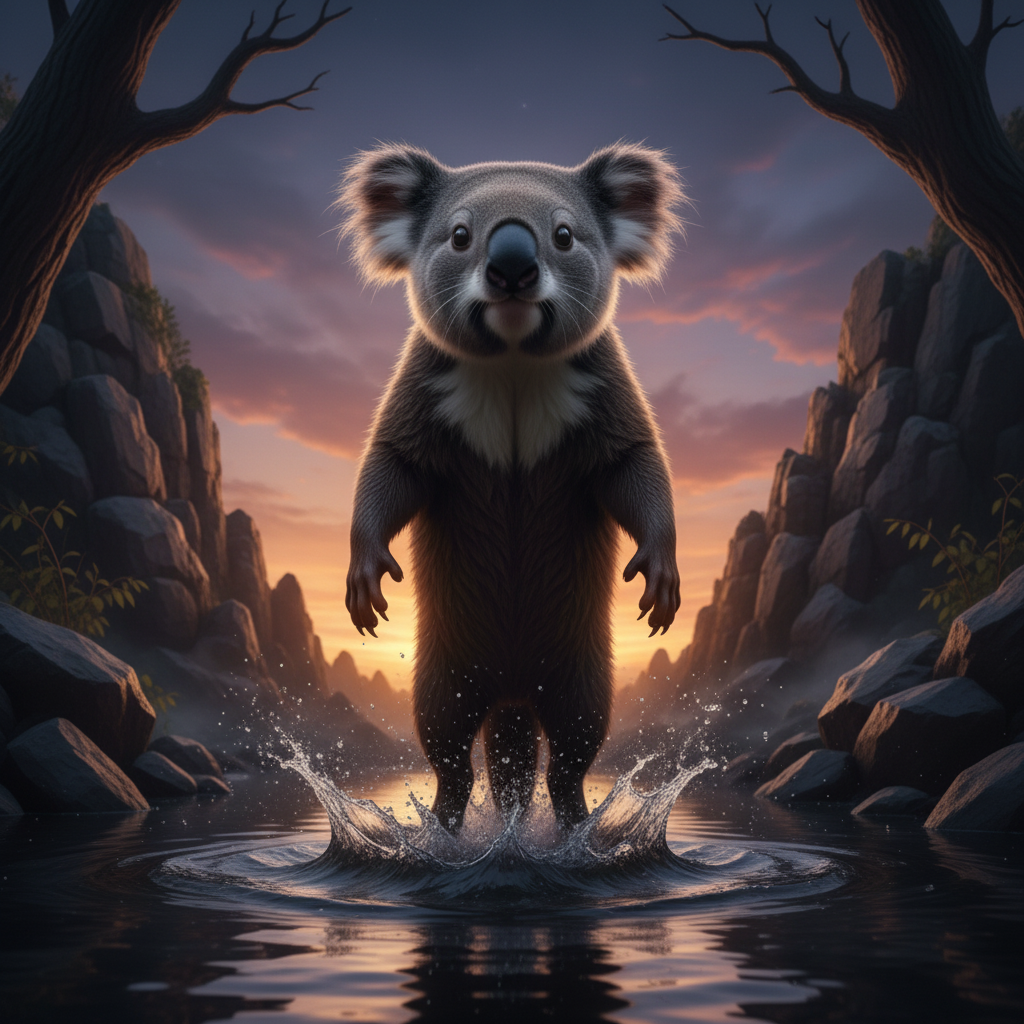 Koalotter displaying characteristic behavior