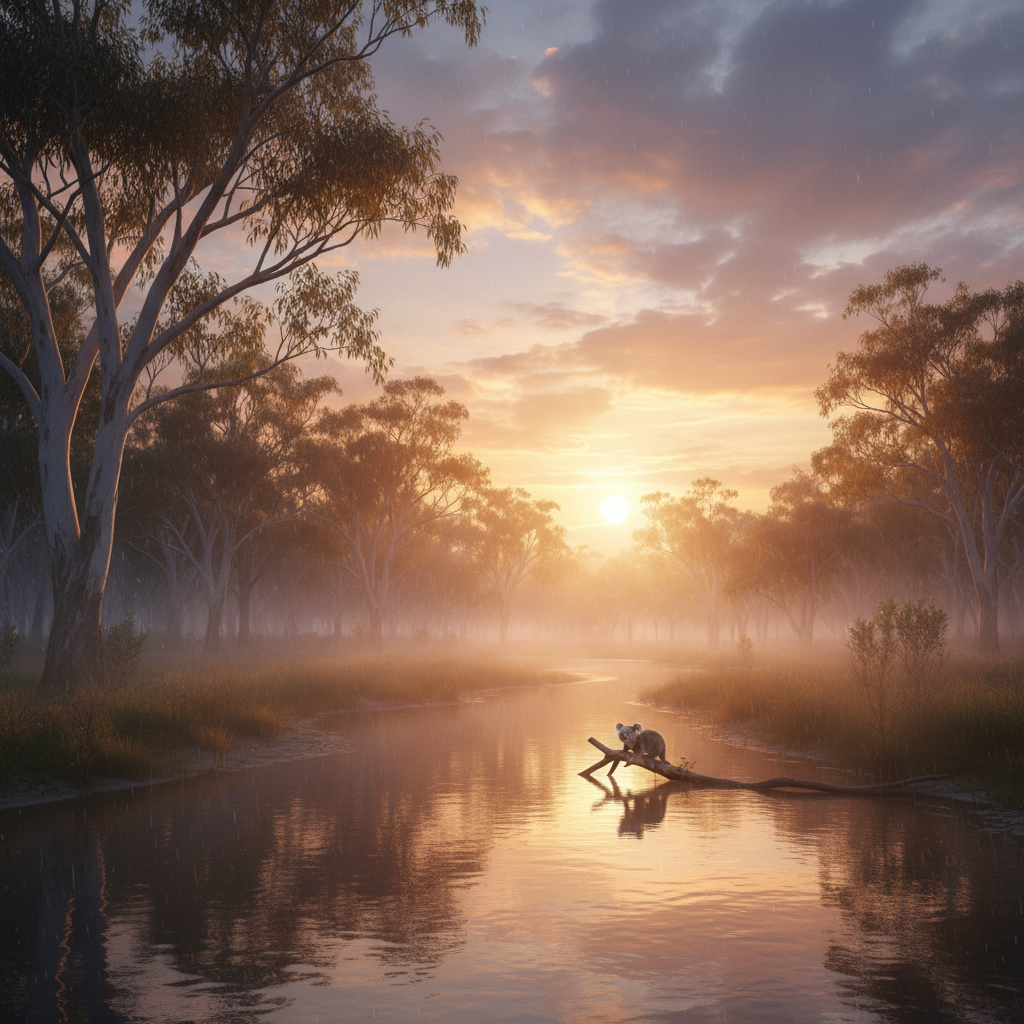 Koalotter in its natural habitat - Riparian Eucalyptus Forests