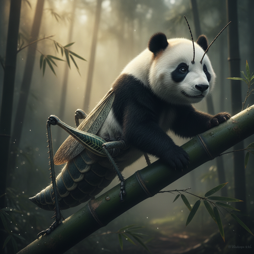 Pandhopper - panda and grasshopper hybrid