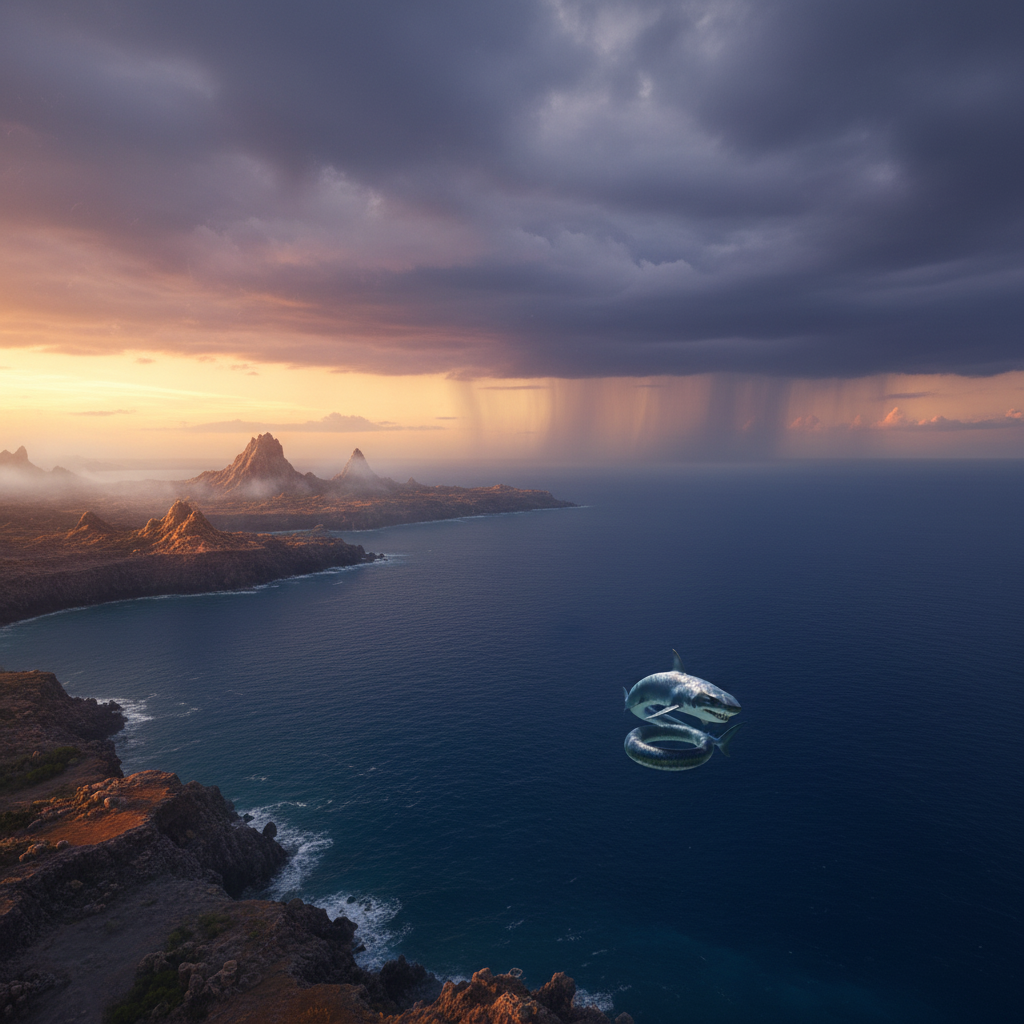 Serpenshark in its natural habitat - Warm Coastal Reefs and Deep Ocean Trenches