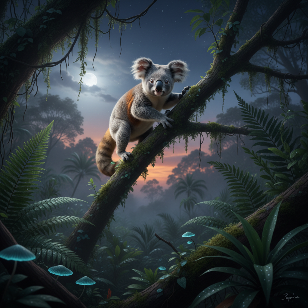 Koalafox displaying characteristic behavior