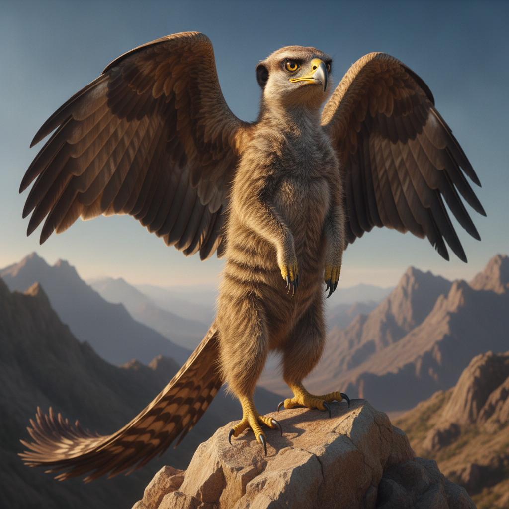 Aquirkat - meerkat and eagle hybrid
