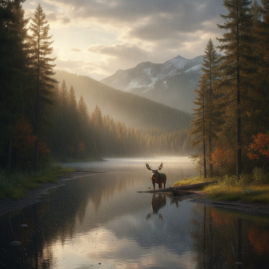 Moosepotamus in its natural habitat - Temperate Forests and Large Freshwater Rivers/Lakes