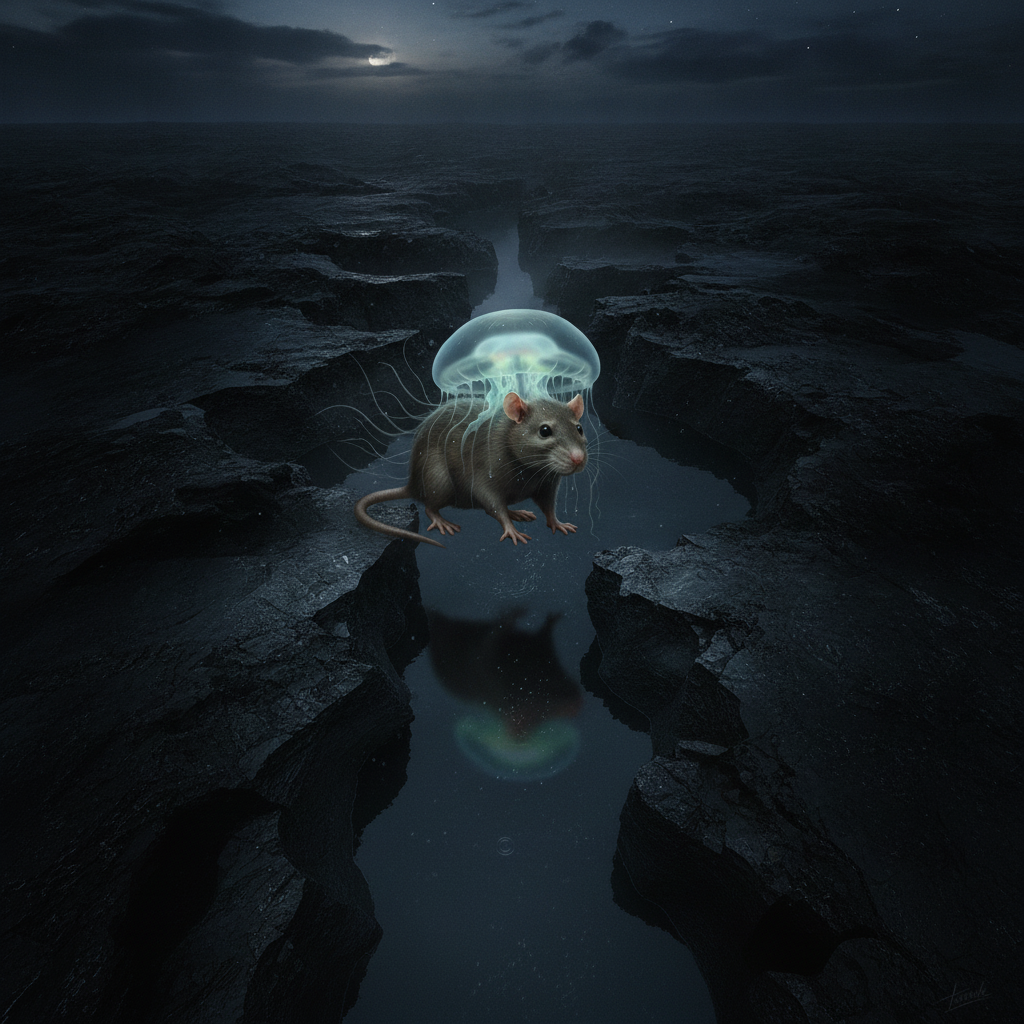 Jellyratta displaying characteristic behavior