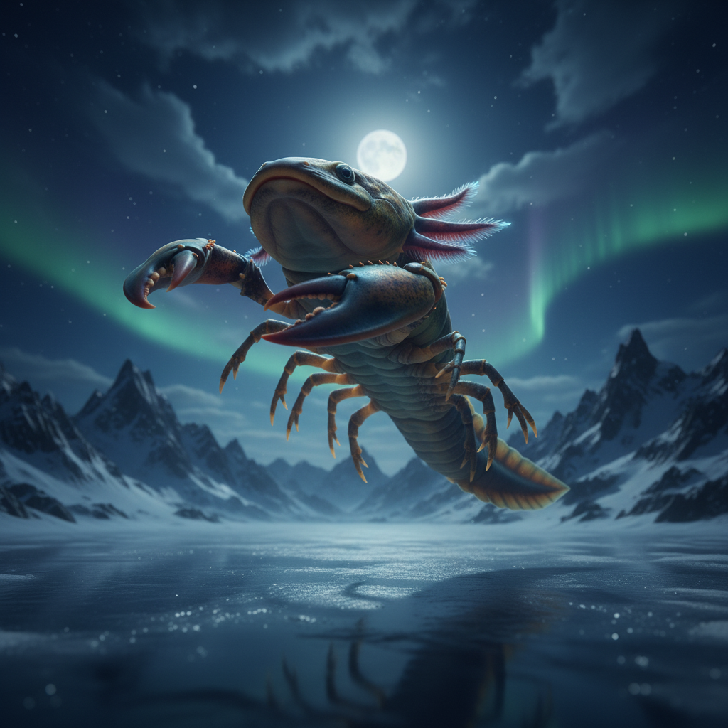 Axolobster displaying characteristic behavior