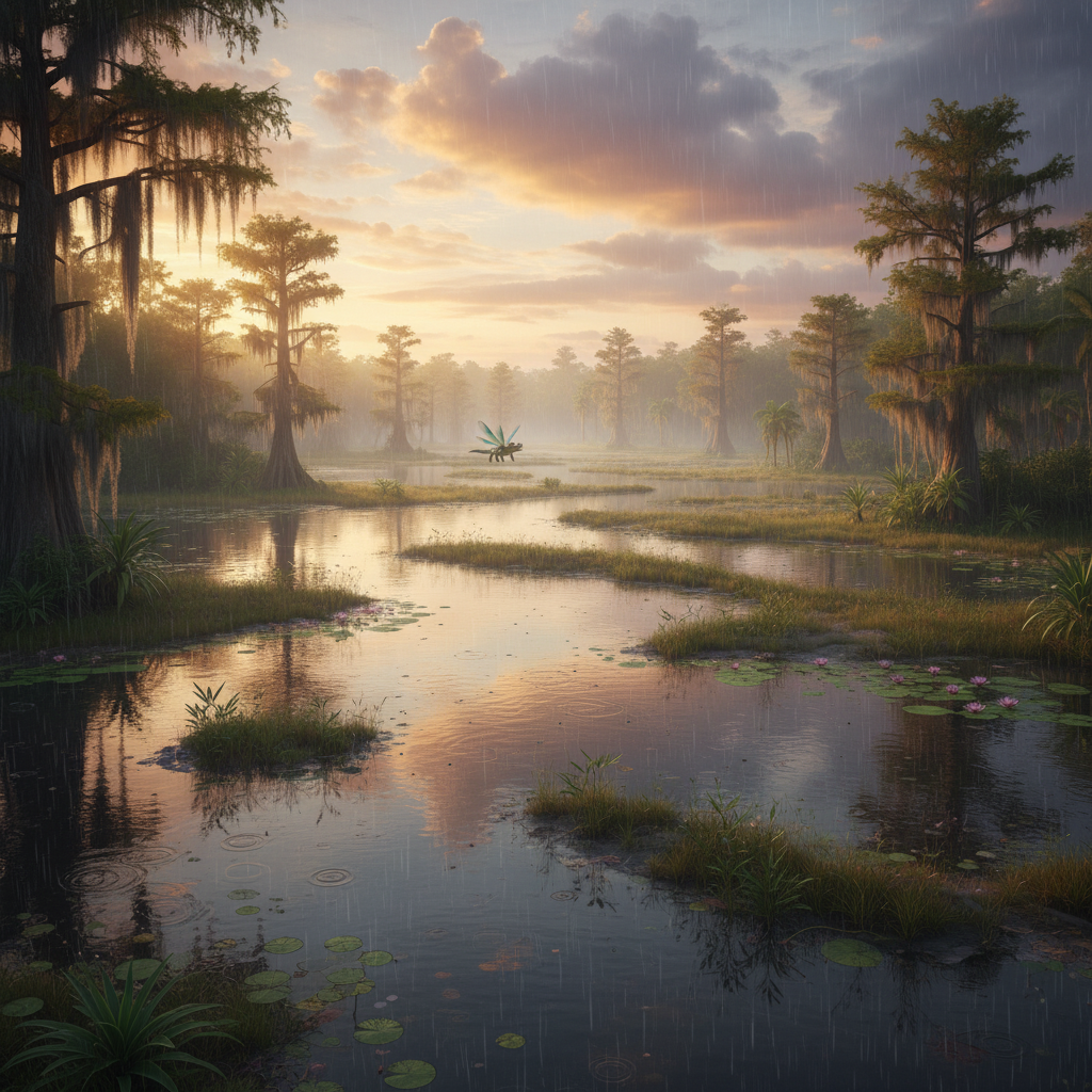 Dracodile in its natural habitat - Tropical Freshwater Swamps and Rivers