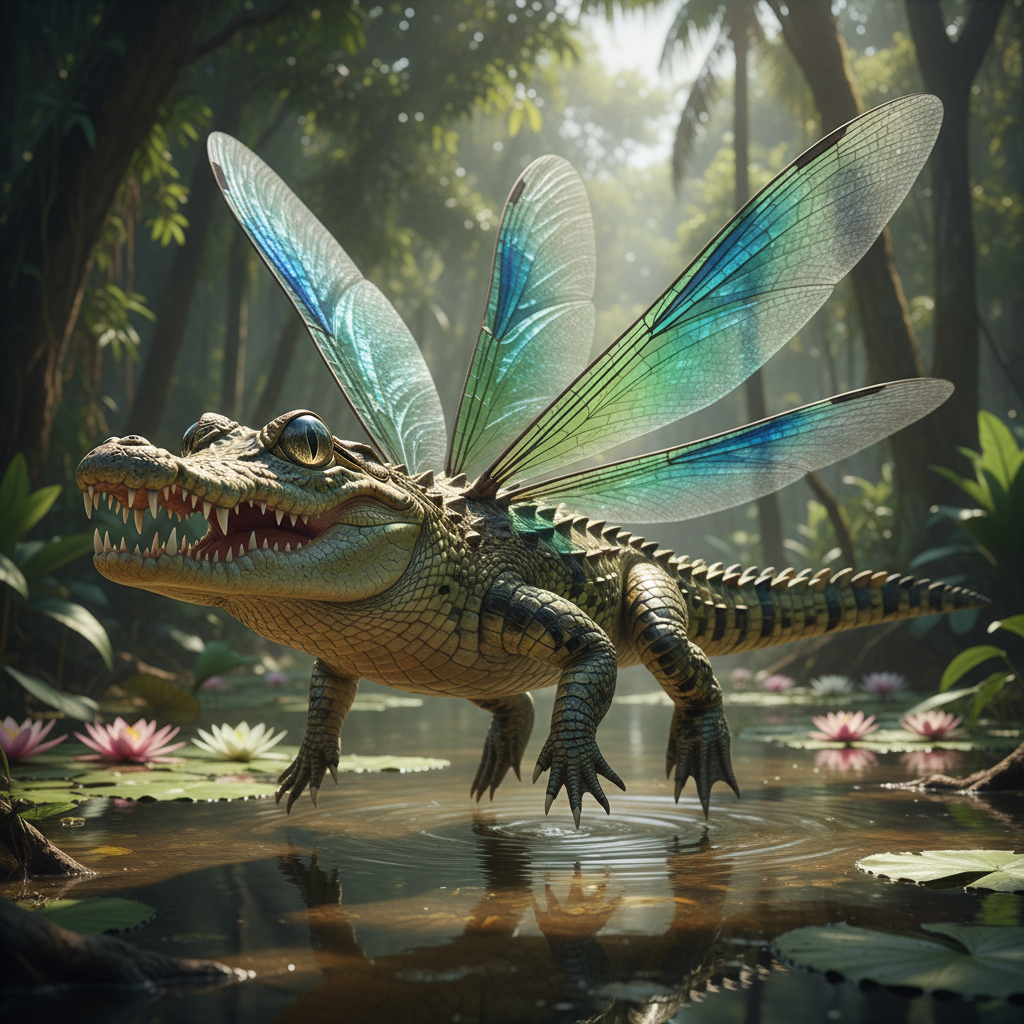 Dracodile - crocodile and dragonfly hybrid