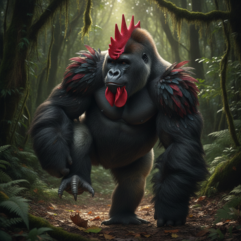 Gorillaken - chicken and gorilla hybrid