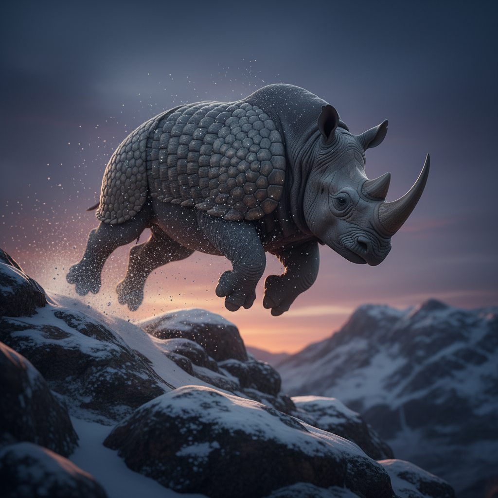 Scutoceras displaying characteristic behavior