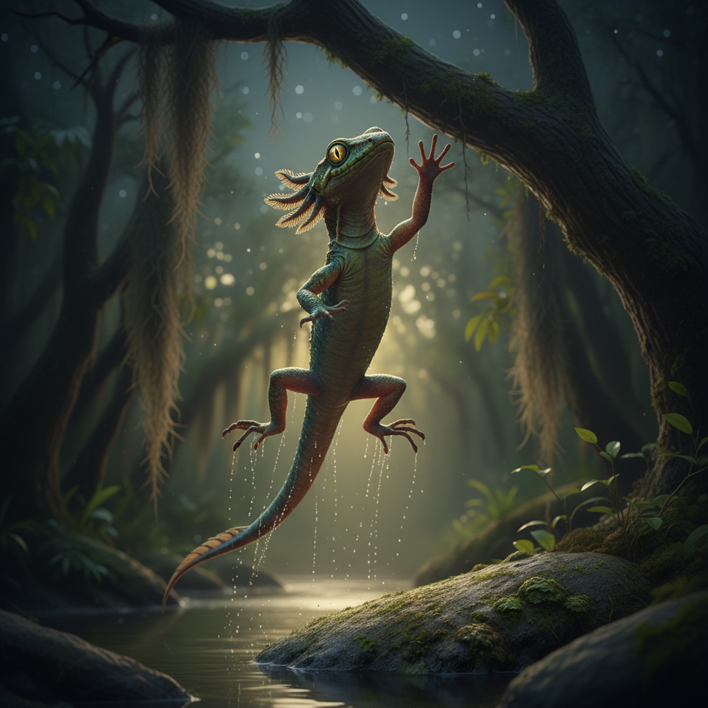 Geckolotl displaying characteristic behavior