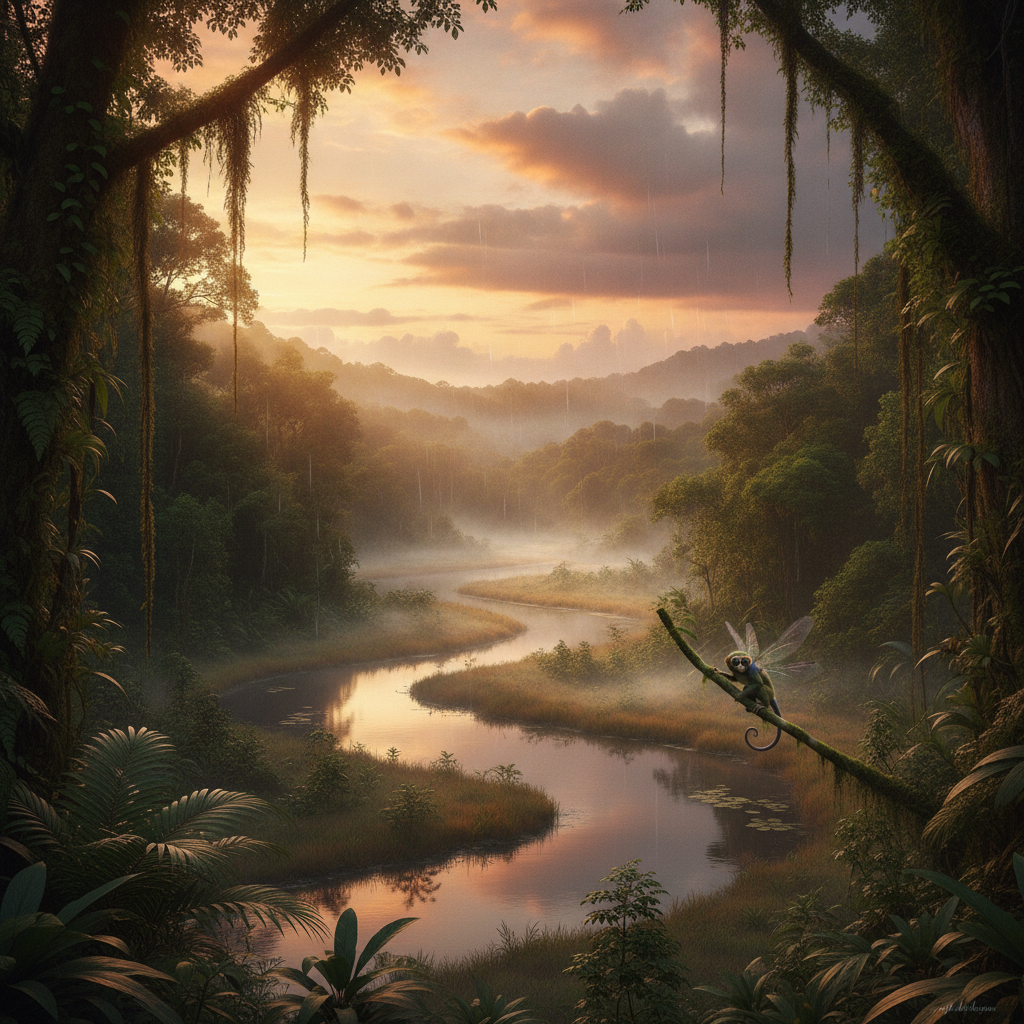 Dragimian in its natural habitat - Dense tropical rainforests, typically near large, slow-moving rivers or extensive wetlands