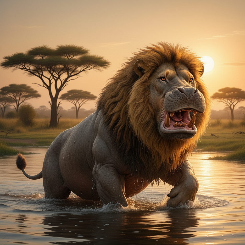 Hippolion - lion and hippo hybrid