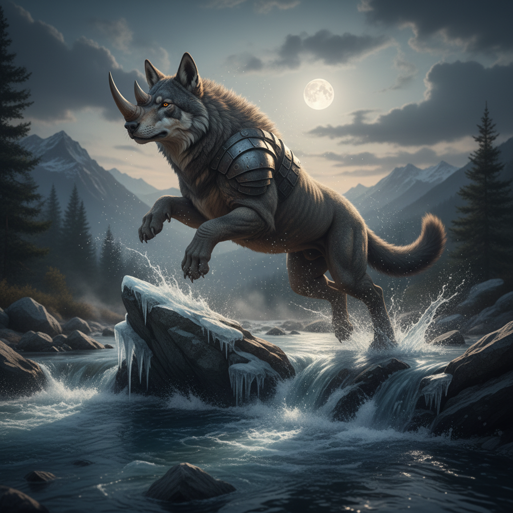 Rhinolupine displaying characteristic behavior