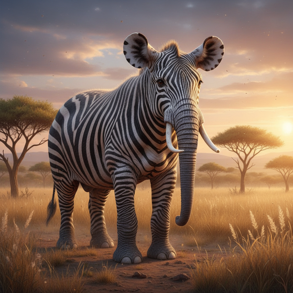 Zebralant - zebra and elephant hybrid