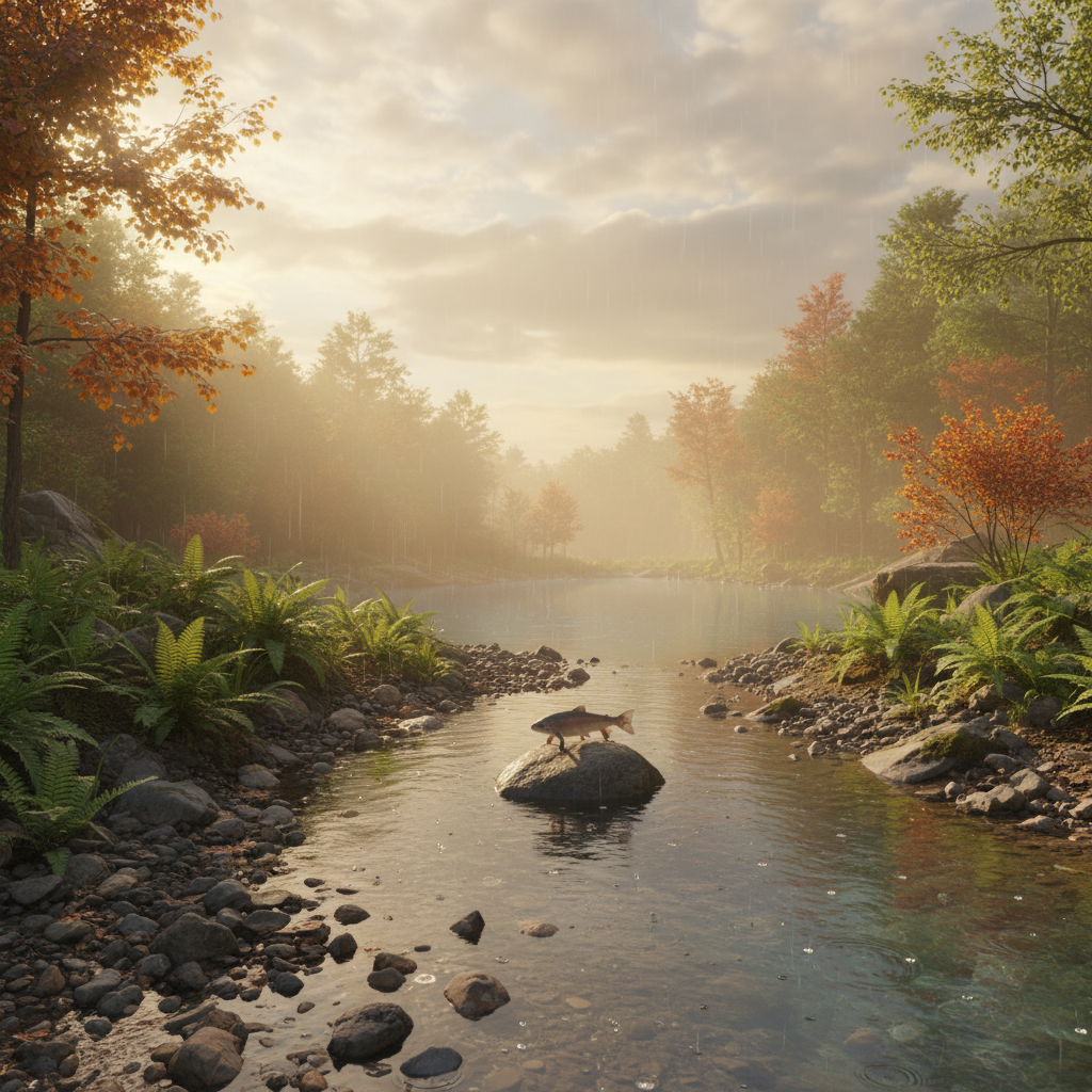 The Salmander in its natural habitat - Temperate freshwater streams, cool lakes, and surrounding riparian zones