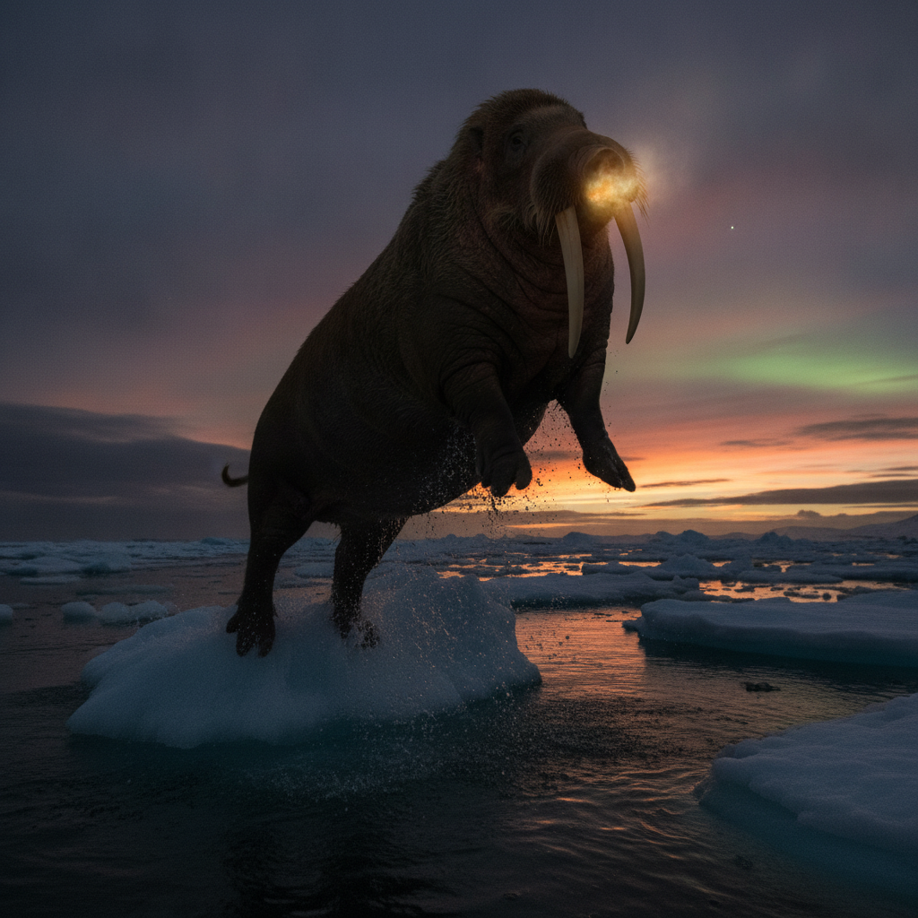 Tuskhog displaying characteristic behavior