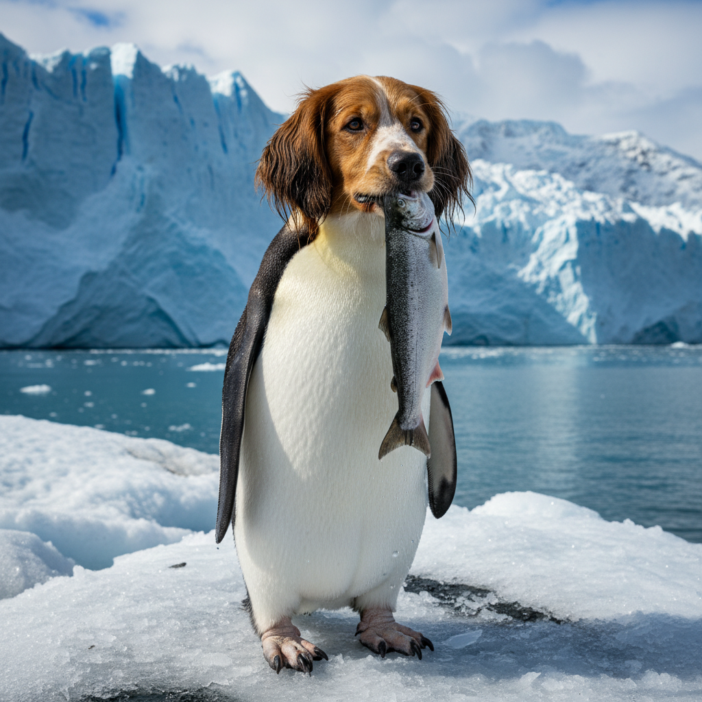 Woofguin - penguin and dog hybrid
