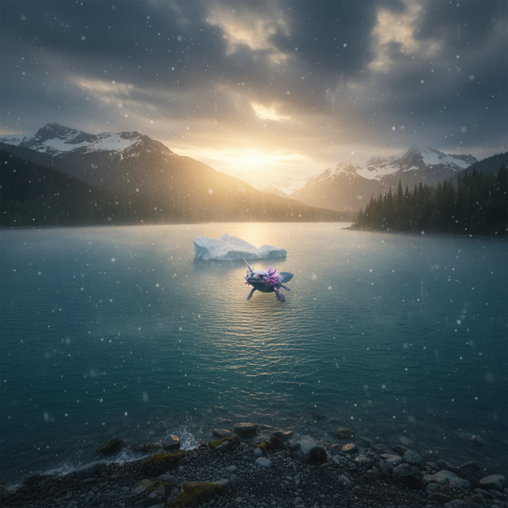 Narwhalotl in its natural habitat - Deep Arctic & Sub-Arctic Freshwater Lakes and Estuaries