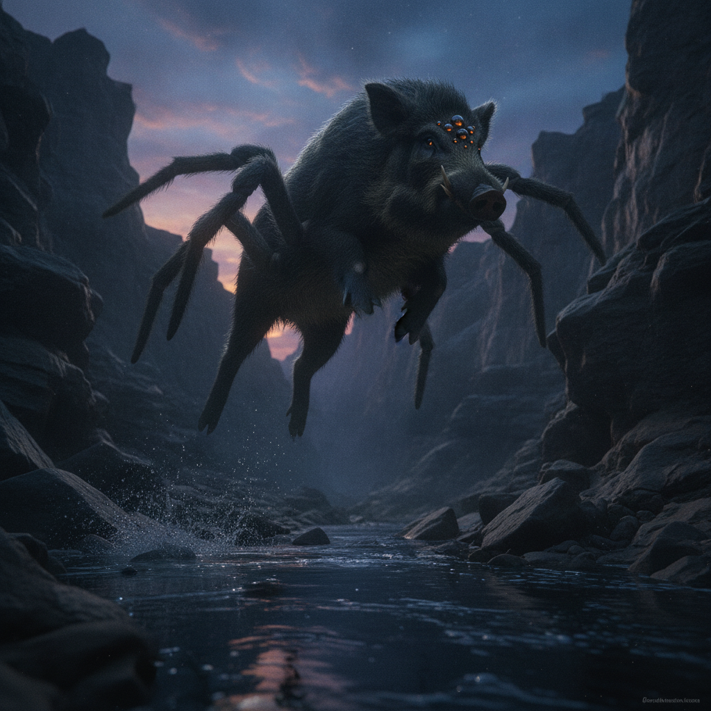 Arachnohog displaying characteristic behavior