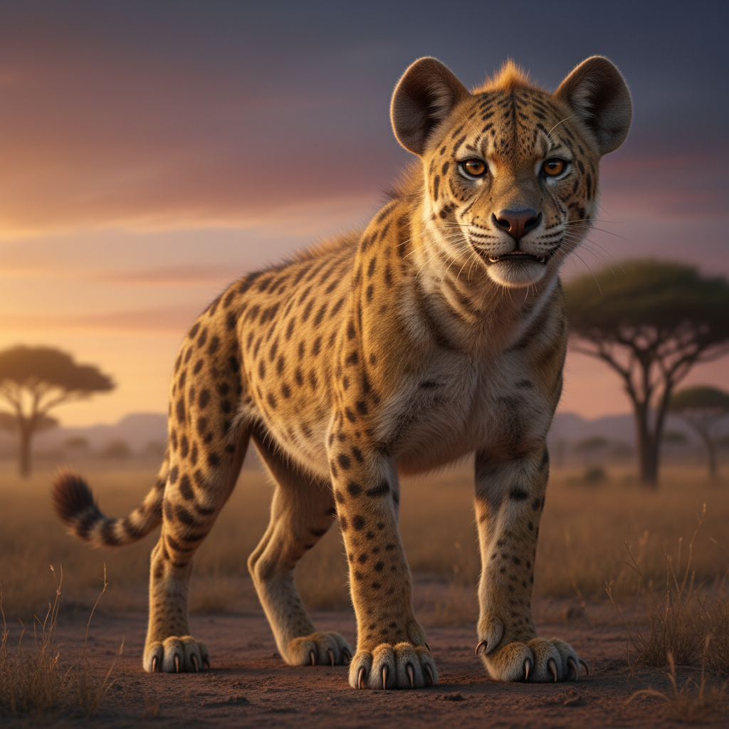 The Grinnur - cat and hyena hybrid