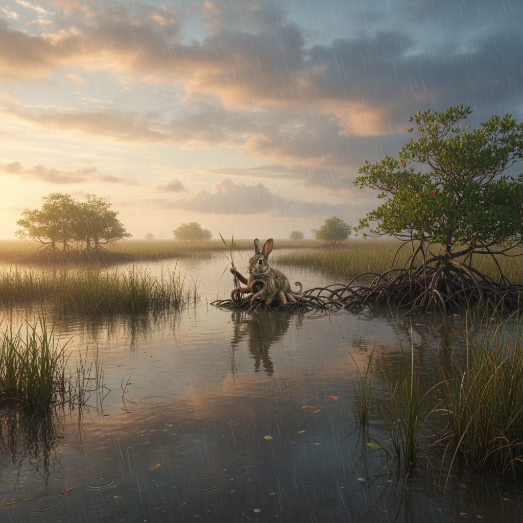 Octobunny in its natural habitat - Brackish coastal marshes, mangrove swamps, and slow-moving estuaries