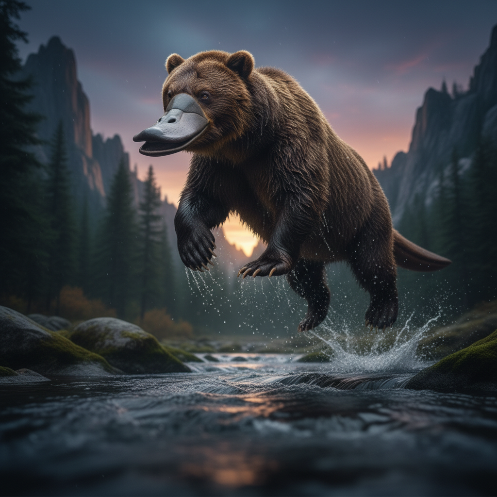 The Platyursa displaying characteristic behavior