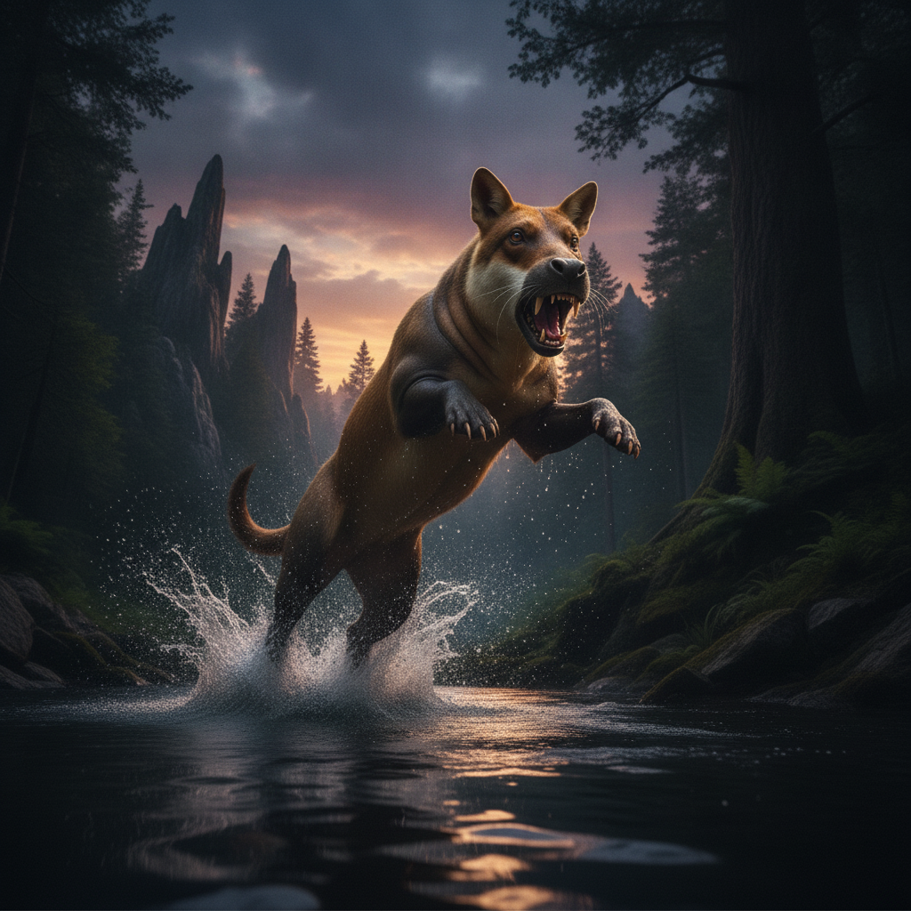 Hydrovulpus displaying characteristic behavior