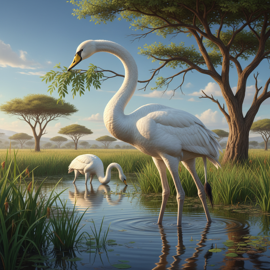 Cygnaraffe - swan and giraffe hybrid